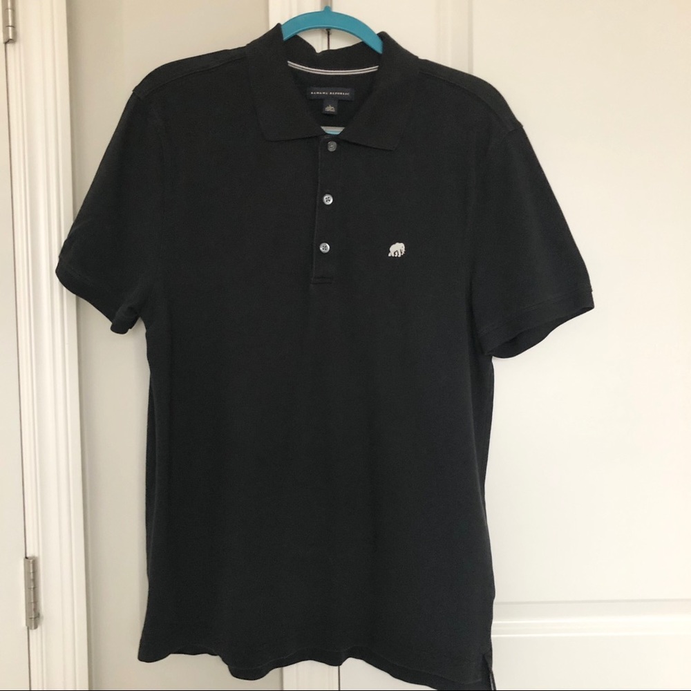 Banana Republic Black Polo Shirt Men Size L